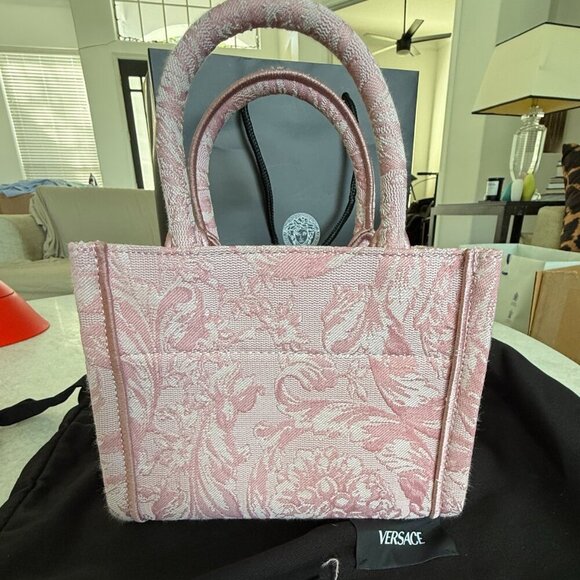 VERSACE Barocco Athena Mini Pink Tote Bag 1015288 - Picture 9 of 16
